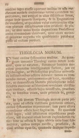 Theologia morum.