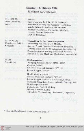 Sonntag, 12. Oktober 1986