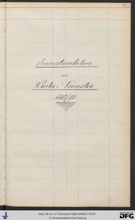 [fol. 435] Wintersemester 1887/88