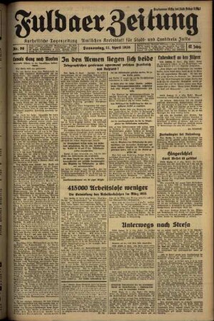 Erste Ausgabe vom Donnerstag, den 11. April 1935.