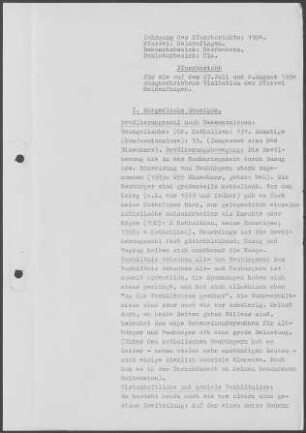 Heldenfingen: Pfarrbericht 1954