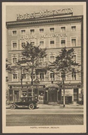 Ansichtskarte "Hotel Minerva", Königgrätzer Straße 107