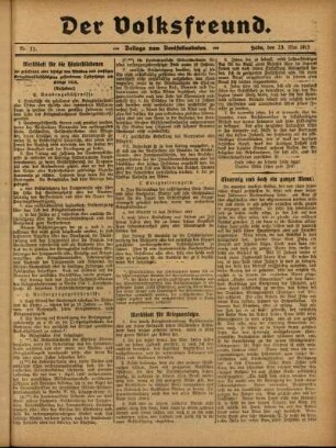 Ausgabe vom Sonntag, den 23. Mai 1915.
