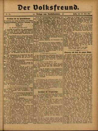 Ausgabe vom Sonntag, den 23. Mai 1915.