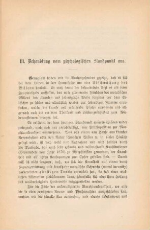 III. Behandlung vom psychologischen Standpunkt aus