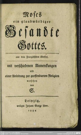 Moses, ein glaubwürdiger Gesandte Gottes