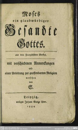 Moses, ein glaubwürdiger Gesandte Gottes