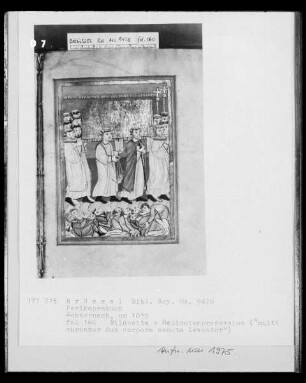 Ms 9428, Perikopenbuch, fol. 160: Reliquienprozession