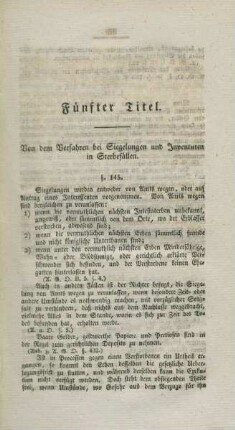 Fünfter Titel.