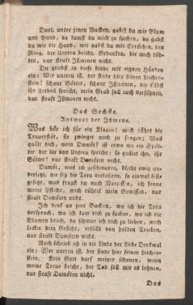 Das Sechste. Antwort der Jßmene.