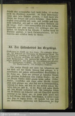 XI. Der Hüttenbetrieb des Erzgebirges