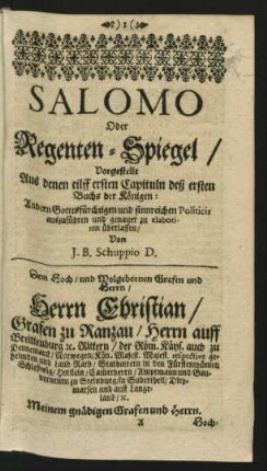 Salomo Oder Regenten-Spiegel ...