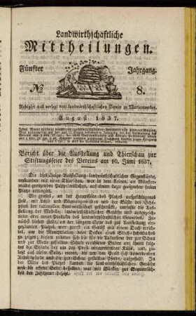 Fünfter Jahrgang. No. 8.