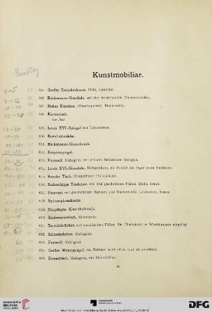 Kunstmobiliar (Nr.645-762)