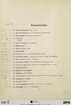 Kunstmobiliar (Nr.645-762)