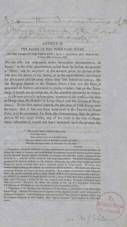 The eagre of the Tsien-Tang River : on the Eagre of the Tsien-Tang River