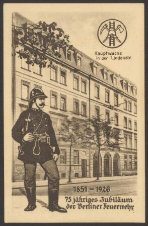 Ansichtskarte Hauptwache der Feuerwehr, Lindenstraße