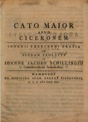 Cato maior apud Ciceronem