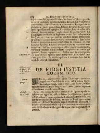 652-666, III. De Fidei Iustitia Coram Deo