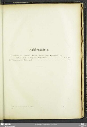 Zahlentafeln.