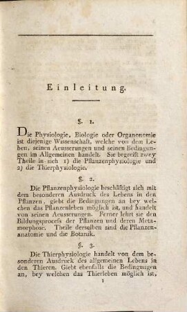 Zoologie : zu seinen Vorlesungen entworfen, 1. Allgemeine Zoologie, Mensch und Säugthiere