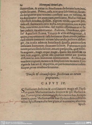 Dinisio & circumscriptio spicillorum ex eorum proprietate. CAPUT IV.
