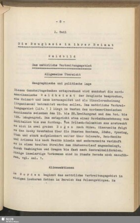 I. Teil: Die Douglasie in ihrer Heimat