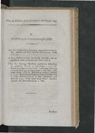 II. Darstellung des Criminalprocesses selbst