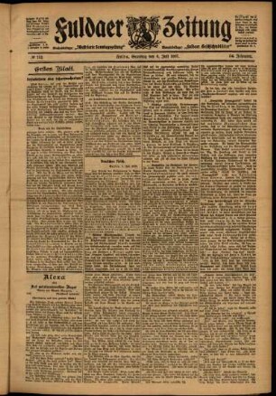 Erste Ausgabe vom Samstag, den 06. Juli 1907.