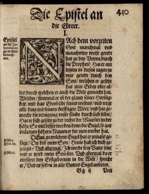 Die Epistel an die Ebreer.