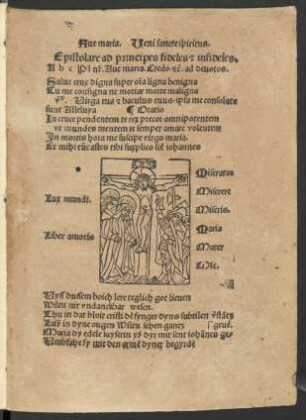 Aue maria. Veni sancte spiritus.|| Epistolare ad principes fideles [et] infideles.|| ... ||