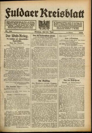 Ausgabe vom Montag, den 24. Juni 1918.
