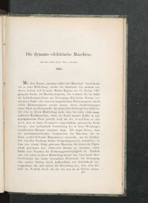 Die dynamo-elektrische Maschine ... 1880