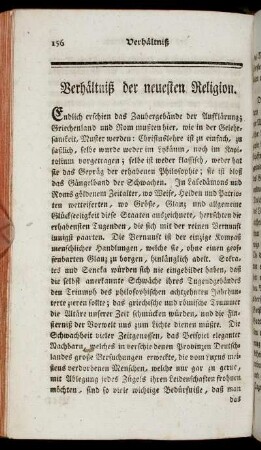 Verhältniß der neuesten Religion.