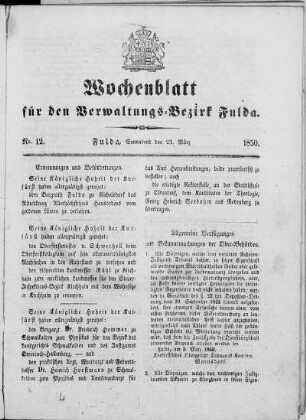 Nr. 12, Ausgabe vom 23. März 1850