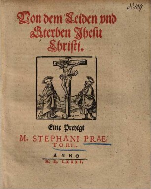 Von dem Leiden und Sterben Jhesu Christi : eine Predigt über Hiob 6