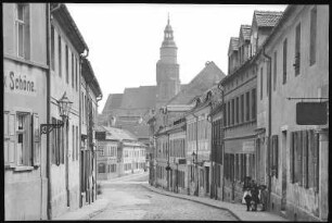 Kamenz. Innere Königsbrücker Straße und Hauptkirche
