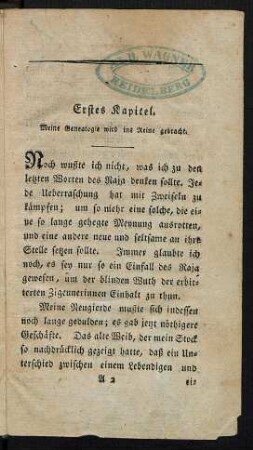 Erstes Kapitel. - Fünftes Kapitel.