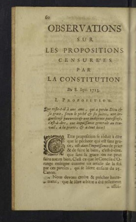 Observations sur les propositions