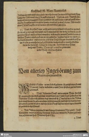 Von allerley Zugehörung zum Braten eynzutuncken