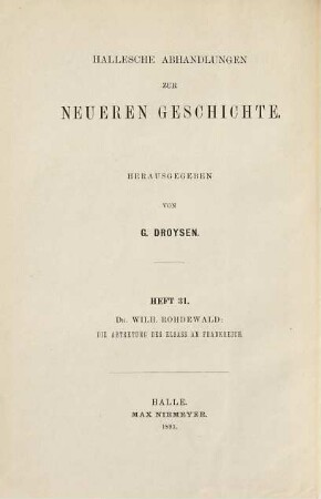 Die Abtretung des Elsass an Frankreich : Ein Beitrag zur Geschichte des Westfälischen Friedens