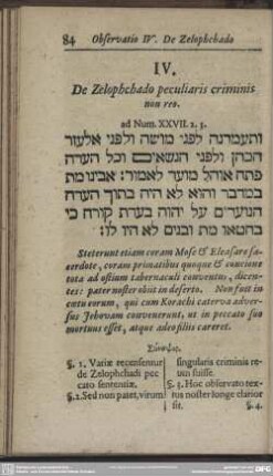 IV. De Zelophchado peculiaris criminis non reo