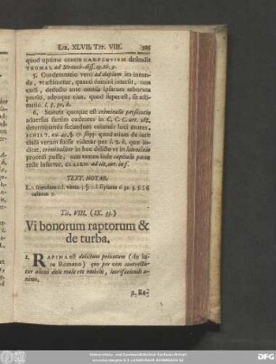 Tit. VIII. (IX. 33.) Vi bonorum raptorum & de turba.