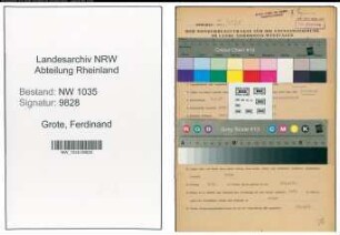 Entnazifizierung Ferdinand Grote , geb. 06.01.1907 (Schlosser)