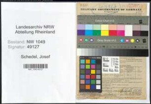 Entnazifizierung Josef Schedel , geb. 01.01.1914 (Verwaltungsangestellter)