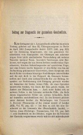 Beitrag zur Diagnostik der gummösen Geschwülste