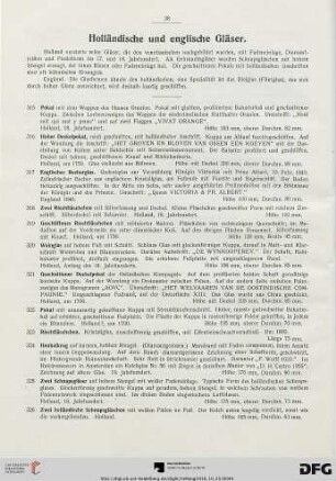 Holländische und englische Gläser (Nr. 315-330)