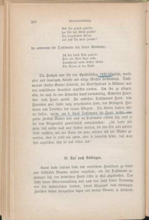 10. Ruf nach Göttingen.