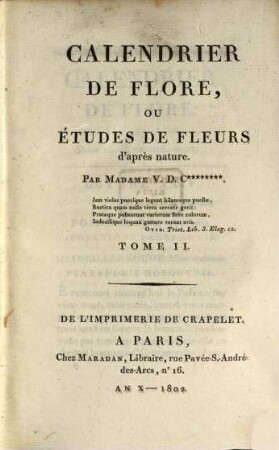 Calendrier de flore, ou études de fleurs d'après nature, 2