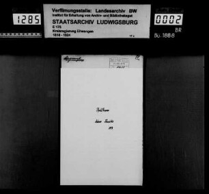 Bürgerrechtsangelegenheiten zu Pfahlbronn